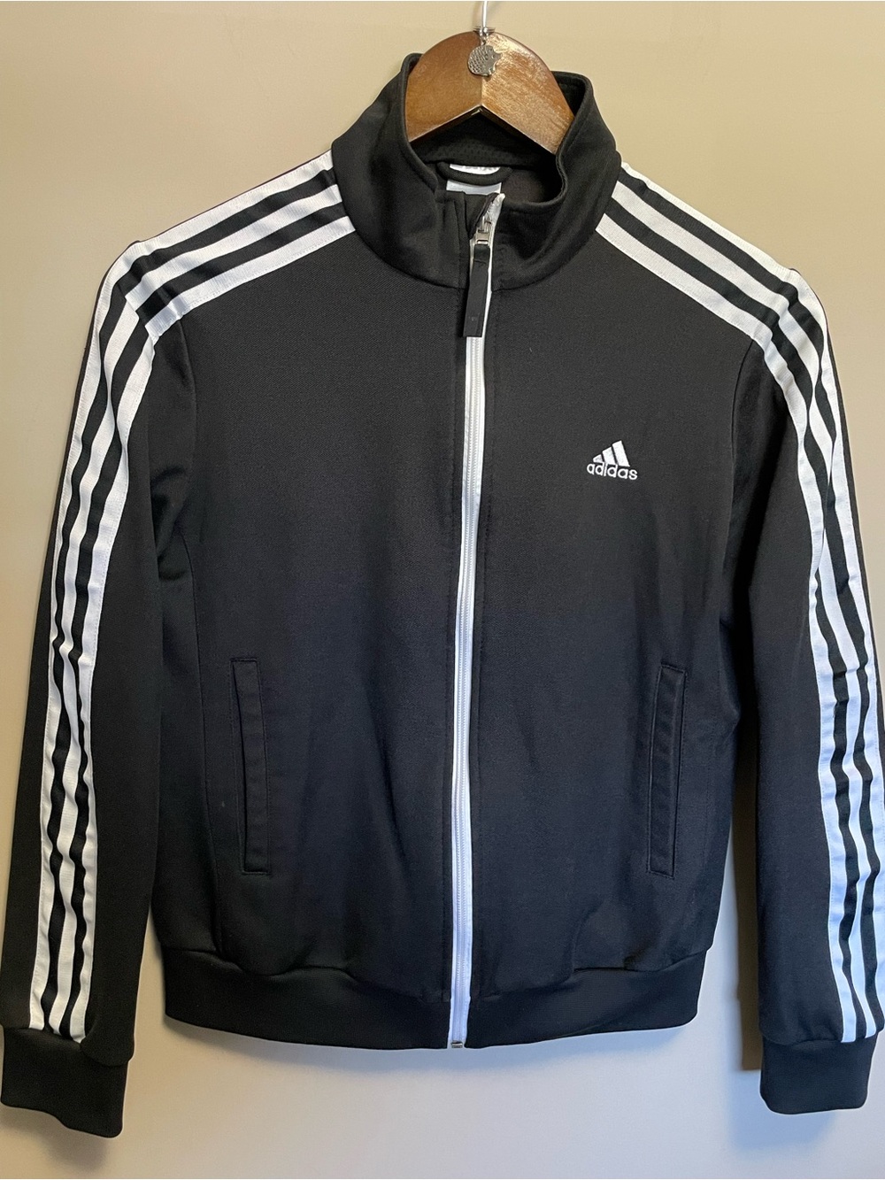 Adidas Full Zip Black and White Track Jacket Korean Size 095 or Men's Small